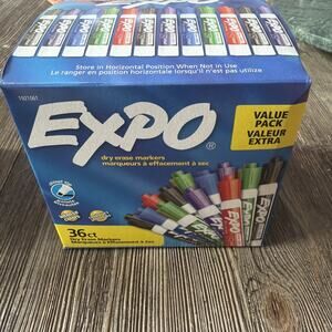 Expo 36 Pack Dry Erase Markers Chisel Tip Whiteboard Assorted Colors Value Pack